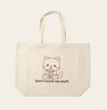 Don’t Touch My Stuff Cat Tote Bag | Cute Kawaii Canvas Tote
