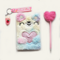 Plush bear journal gift set for kids with matching pen and accessories