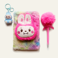 Furry Monster Journal kids stationery gift set with plush notebook and pen