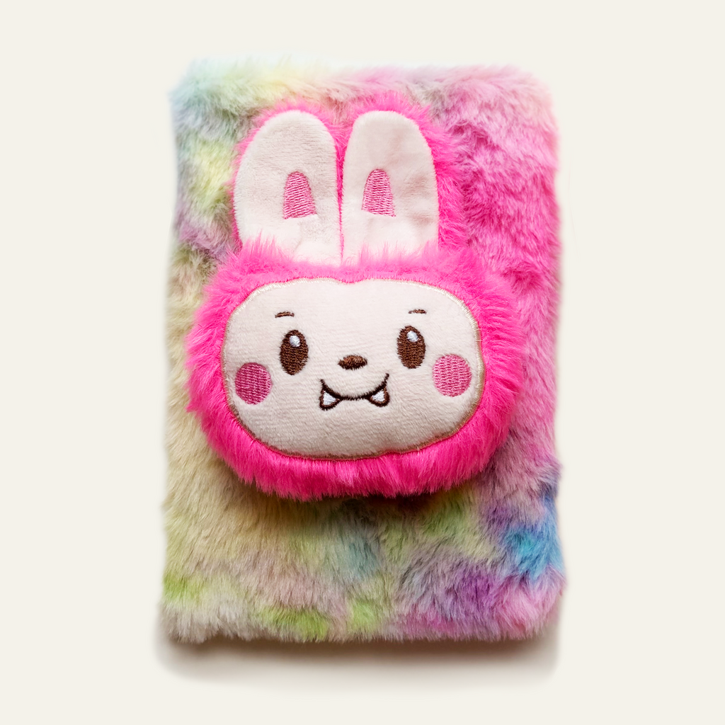 Furry Monster Journal kids stationery gift set with plush notebook and pen