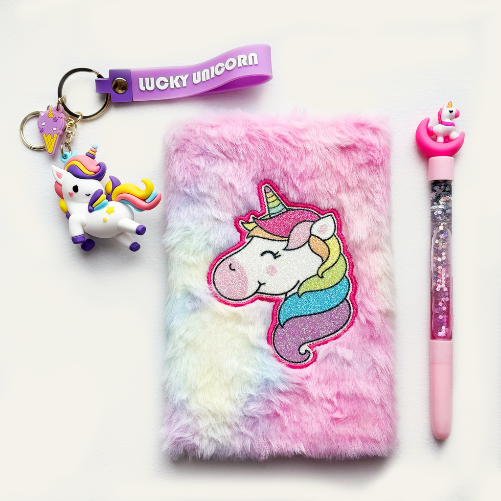 Plush unicorn journal notebook 